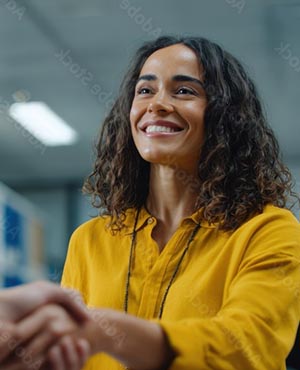 woman shaking hand